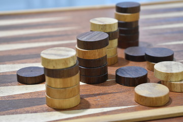 backgamon wooden table