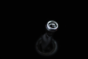 Manual gearbox handle. Car manual gear shifter