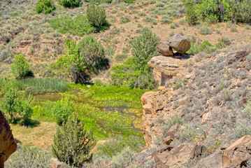 Balanced Rocks on a Cliff overlooking the Verde River in Arizona