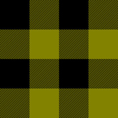 Tartan plaid. Scottish pattern in black and olive cage. Scottish cage. Traditional Scottish checkered background. Seamless fabric texture. Vector illustration