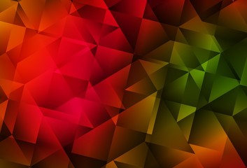 Obraz premium Dark Green, Red vector shining triangular backdrop.
