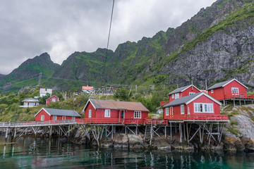 Fototapeta na wymiar The little village of A i Lofoten, Norway
