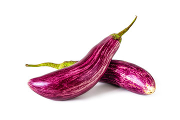 Striped, lilac eggplant varieties 'graffiti'