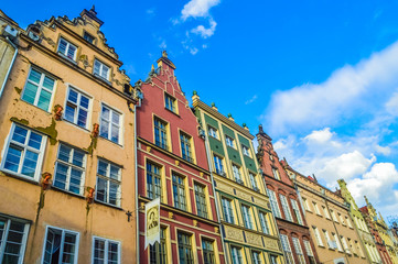 Fototapeta na wymiar GDANSK, POLAND, SEPTEMBER 02 2018: Colorful houses in Gdansk