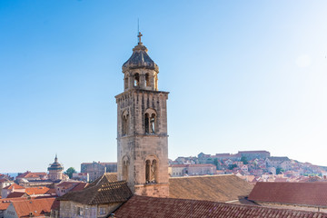 Fototapeta na wymiar Beautiful Belltower in Dubrovnik old town, Croatia