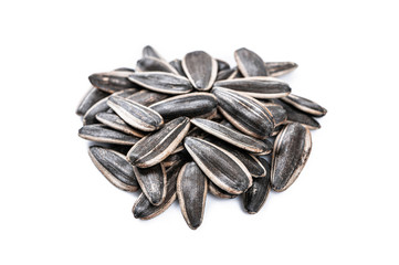 Sunflower seeds isolated on white background