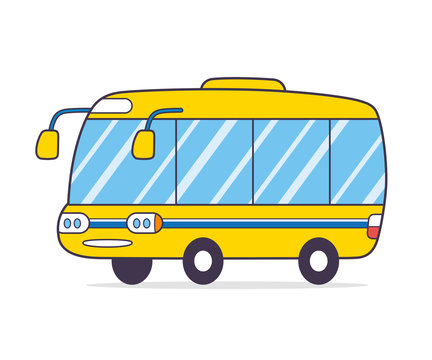 Bus vector cartoon isolated