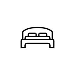 Front Bed icon  in black line style icon, style isolated on white background