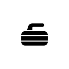 Curling icon in black flat glyph, filled style isolated on white background