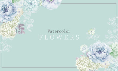 Watercolor flowers illustration
