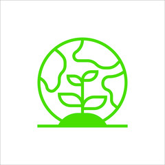 Green ecology icon set. Save green vector collection.
