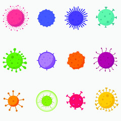 set of virus illustration