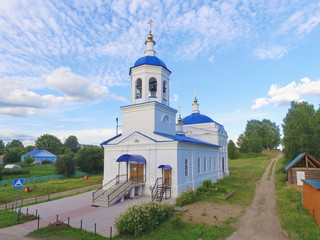 Fototapeta na wymiar Church of Michael the Archangel, village of Shoshka, Komi Republic, Russia.