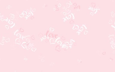 Light Red vector background with Shining hearts.
