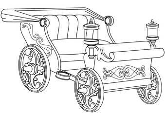 Princess Carriage Coloring Book Page