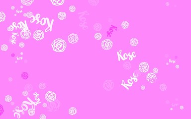Obraz na płótnie Canvas Light Pink vector elegant wallpaper with flowers, roses.