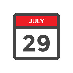 July 29 calendar icon with day of month