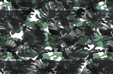 Fototapeta na wymiar camouflage with leaves pattern