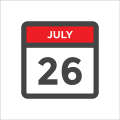 July 26 calendar icon with day of month