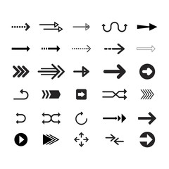 Flat arrows set icon logo