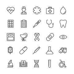 Set of medical outline icon style