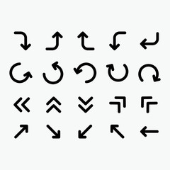 set of arrows icon isolated on gray background