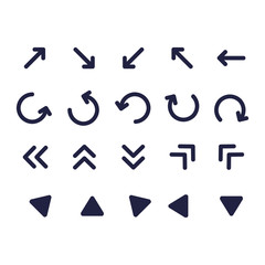 set of arrows icon isolated on white background