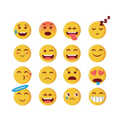 Set of emoticons in flat style