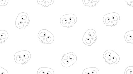 Skull seamless cartoon on white background , illustration concept