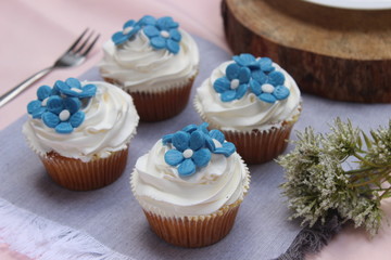 Cupcakes on a wood table