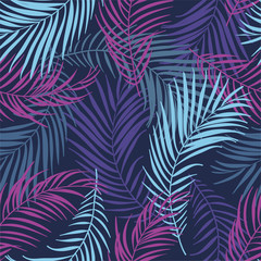 Tropical leaves, jungle leaves seamless floral pattern background
