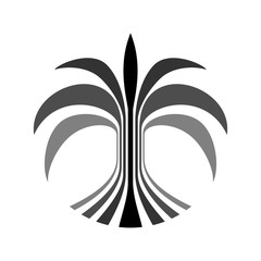 digital palm tree logo creative concept