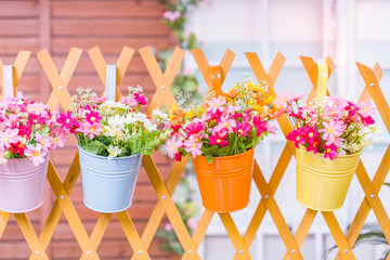 Hanging Flower Pots with fence