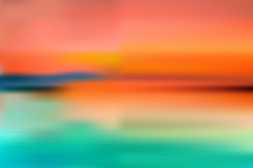 Motion blur tropical sunset beach with a background of abstract ocean waves bokeh sun light. Copy the summer vacation room and business travel concept. Antique tone color filter style.