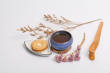 Chinese traditional teapot, cup, tea set covered with tea stains