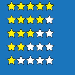 5 star rating icon vector illustration eps10. Isolated badge for website or app