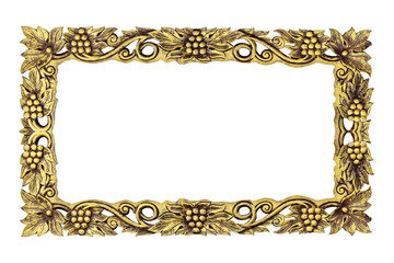 wooden picture frame isolated on white background