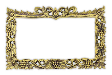 wooden picture frame isolated on white background