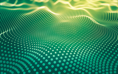 Abstract background. Molecules technology with polygonal shapes, connecting dots and lines. Connection structure. Big data visualization.