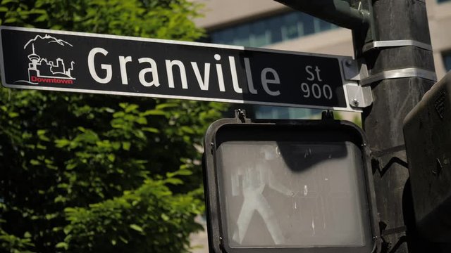 Granville St crosswalk in Vancouver, British Crosswalk.