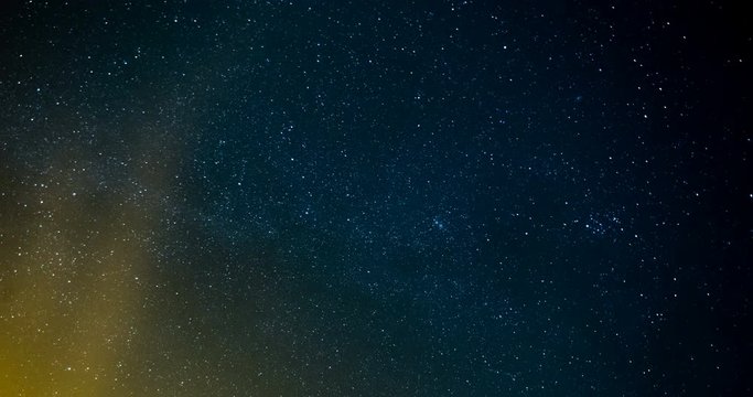 Timelapse of a starlit night sky, filmed in The Netherlands.