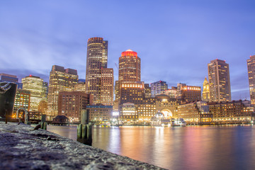 Obraz premium Boston Skyline in the Evening