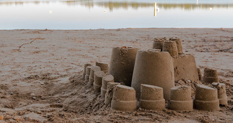 sand castle on the beach, beautiful landscape