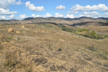 landscape with mountains and blue sky