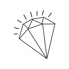 diamond stone line style icon
