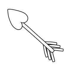 arrow with heart line style icon