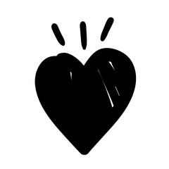 Obraz premium heart love with splash lines painted work art silhouette style