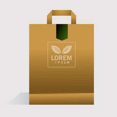 shopping bag, corporate identity template on white background