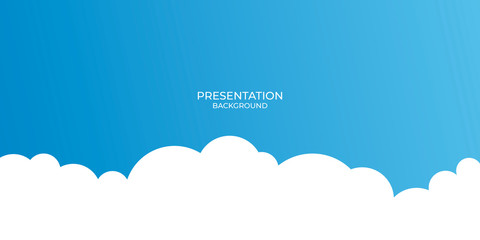 Blue cloud sky abstract presentation background for design template