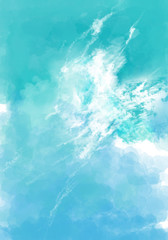 シアンブルーの夏空の壁紙、テクスチャ素材
